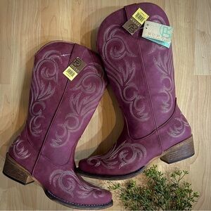 🤍 ROPER 🤍 Womens Riley Western Snip Toe Cowboy Boots - Rosey Red Pink BRAND NEW